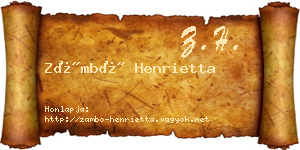 Zámbó Henrietta névjegykártya