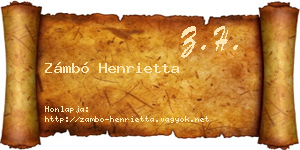Zámbó Henrietta névjegykártya