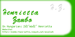 henrietta zambo business card